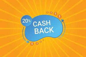Colorful Cash Back Offers Vector element
