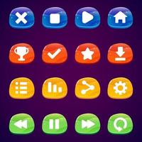 Design for complete set of level button game popup icon window and elements vector
