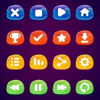 Free Vector  Complete set of menu button game pop-up, icon