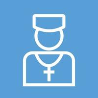 Priest Line Color Background Icon vector