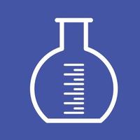 Round Bottom Flask Line Color Background Icon vector