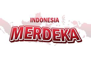 merdeka sale text effect white and red color vector