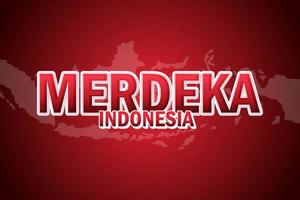 merdeka sale text effect white and red color vector