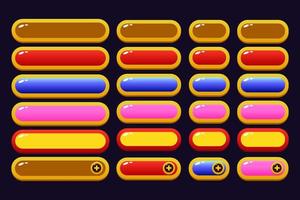 Design for complete set of level button game popup icon window and elements vector