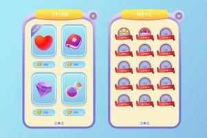 Game asset UI design cartoon element with elegant and colorful vector