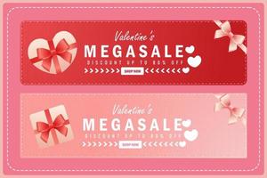 Realistic valentines day background promo sale vector