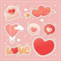 cute hand draw valentine's day element, romantic love background vector