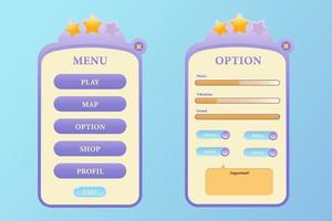 Game asset UI design cartoon element with elegant and colorful vector