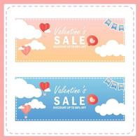 Realistic valentines day background promo sale vector