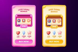 Game asset UI design cartoon element with elegant and colorful vector