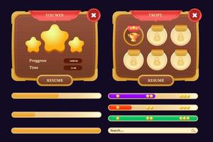 Game asset UI design cartoon element with elegant and colorful vector