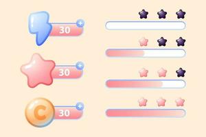 Game asset UI design cartoon element with elegant and colorful vector