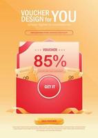 Gradient sales poster template, banner, landing page vector
