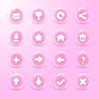 Design for complete set of level button game popup icon window and elements vector