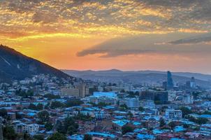 Beautiful panoramic view of Tbilisi from Narikala fortress in Georgia. photo