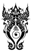 Unalom Naga of Silhouette Decoration with Thai Art Pattern of hand-drawn illustration in a Religious setting Buddhist and Hinduism Ornament and Art are Elegant Instances of Traditional Asian Culture vector