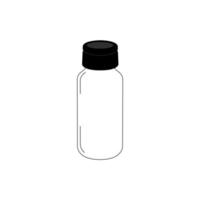 Botella redonda de 0,3 litros con tapón de rosca vector