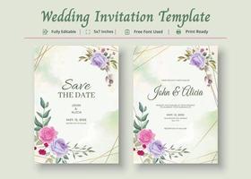 plantilla de tarjeta de invitación de boda, póster de tarjeta de invitación vector