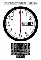 Wall clock with date mark vector