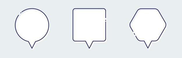 Chat bubble with retro design style. Minimal blank chat boxes sign. vector