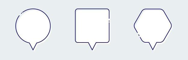 Chat bubble with retro design style. Minimal blank chat boxes sign. vector