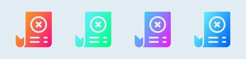 Failed transaction solid icon in gradient colors. Error signs vector illustration.