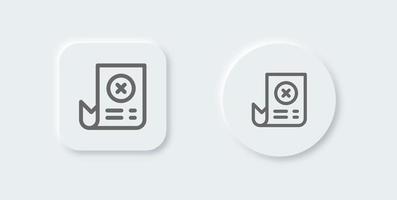 Failed transaction line icon in neomorphic design style. Error signs vector illustration.