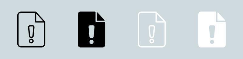 Exclamation icon set in black and white. Error signs vector illustration.