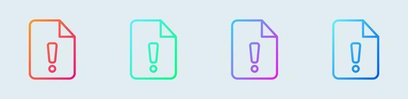 Exclamation line icon in gradient colors. Error signs vector illustration.