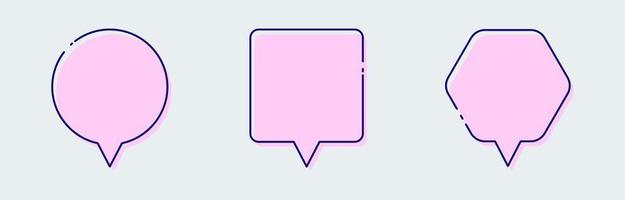 Chat bubble with retro design style. Minimal blank chat boxes sign. vector