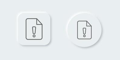 Exclamation line icon in neomorphic design style. Error signs vector illustration.
