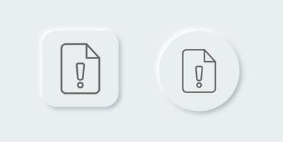 icono de línea de exclamación en estilo de diseño neomórfico. ilustración vectorial de signos de error. vector