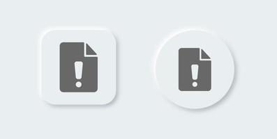 Exclamation solid icon in neomorphic design style. Error signs vector illustration.