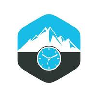 Time Mountain Logo Icon Design. Adventure time logo template illustration. vector