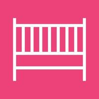 Baby Cot Line Color Background Icon vector