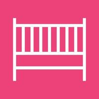 Baby Cot Line Color Background Icon vector