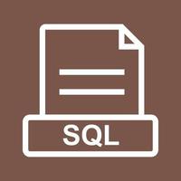 SQL Line Color Background Icon vector