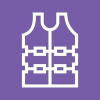 Bullet Proof Vest Line Color Background Icon vector
