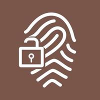 Fingerprint Lock Line Color Background Icon vector