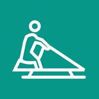 Riding Sled Line Color Background Icon vector