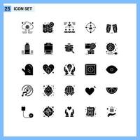 Set of 25 Modern UI Icons Symbols Signs for technology ambient navigate group teamwork Editable Vector Design Elements