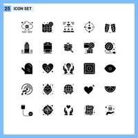 Set of 25 Modern UI Icons Symbols Signs for technology ambient navigate group teamwork Editable Vector Design Elements