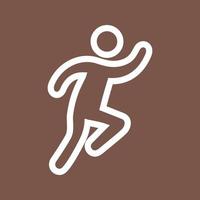 Running Person Line Color Background Icon vector
