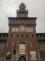 Sforza Castle in Milan, Italy. The castle was built in the 15th century by Sforza, Duke of Milan. It is one of the main landmarks of Milan. photo