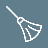 Sweeping Broom Line Color Background Icon vector
