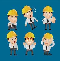 People Set - Profession - engineer with different poses vector