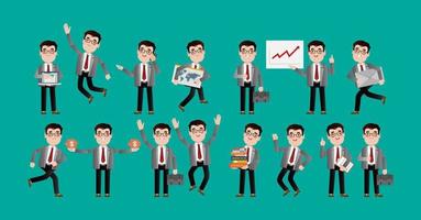 Flat Set of business people vector