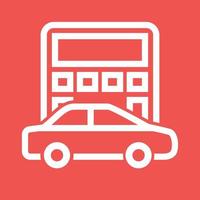 Car Calculation Line Color Background Icon vector