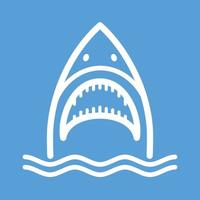 Shark Face Line Color Background Icon vector