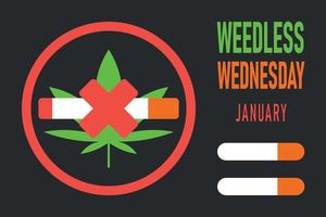 Weedless Wednesday background. Design with simple style. vector